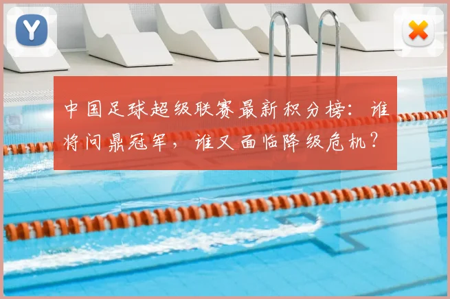 中国足球超级联赛最新积分榜：谁将问鼎冠军，谁又面临降级危机？